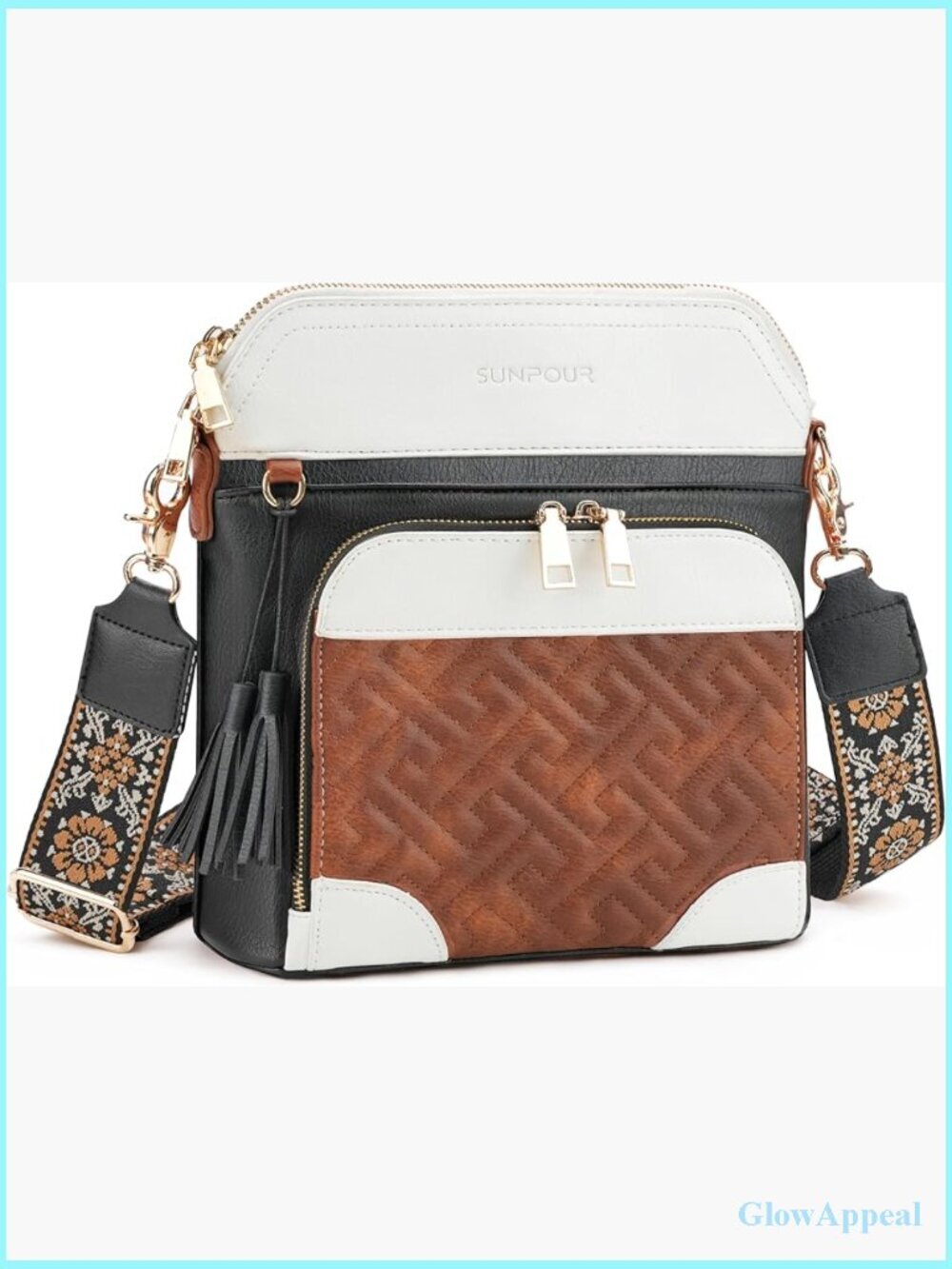 Medium Vegan Leather Crossbody Bag with RFID Wallet Tassel